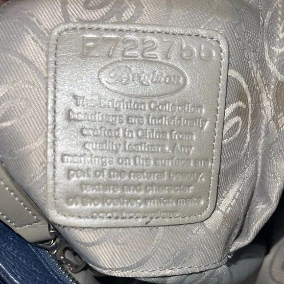 Brighton Cherie French Blue Crocodile-Embossed Shoulder Bag - Picture 5 of 5